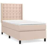 Boxspring met matras kunstleer cappuccinokleurig 90x200 cm - thumbnail