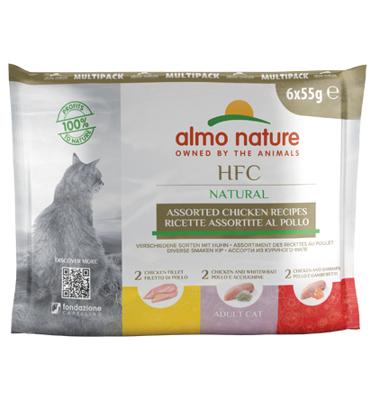 Almo Nature HFC Natural kip combipack natvoer kat (55 g) 6 x 55 g Almo Nature HFC Natural kip combipack natvoer kat (55 g) 6 x 55 g