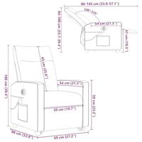 Sta-op-massagestoel elektrisch verstelbaar stof lichtgrijs - thumbnail