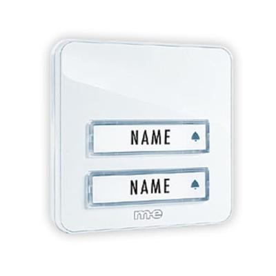 m-e modern-electronics KTA-2 W Belplaat Met naambord 2-voudig Wit 12 V/1 A
