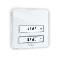 m-e modern-electronics KTA-2 W Belplaat Met naambord 2-voudig Wit 12 V/1 A - thumbnail