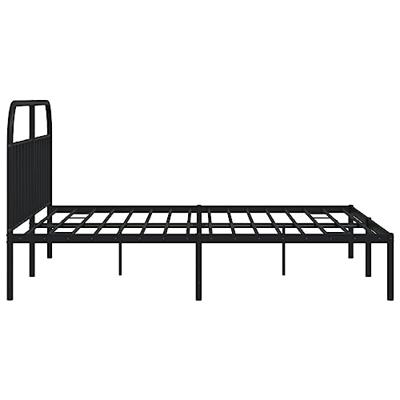 Bedframe met hoofdbord metaal zwart 193x203 cm Bedframe met hoofdbord metaal zwart 193x203 cm