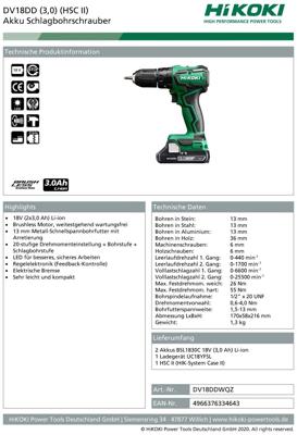 DV18DD WQZ ACCU KLOP-BOORSCHROEFMACHINE 18V,