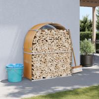VidaXL Haardhoutopslag 120x45x140 cm gegalvaniseerd staal houtlook - thumbnail