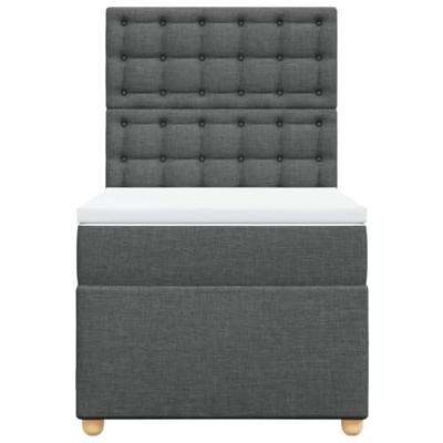 Boxspring met matras stof donkergrijs 100x200 cm