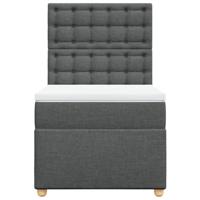 Boxspring met matras stof donkergrijs 100x200 cm - thumbnail