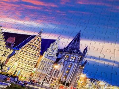 Ghent at Twilight - België Puzzel 1000 Stukjes Ghent at Twilight - België Puzzel 1000 Stukjes
