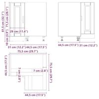 Keuken hoekonderkast "Porto" bewerkt hout zwart - thumbnail