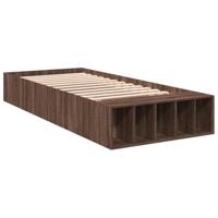 Bedframe bewerkt hout bruin eikenkleur 90x190 cm - thumbnail