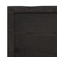 Wastafelblad 60x30x(2-4) cm behandeld massief hout donkerbruin - thumbnail
