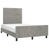 Bedframe zonder matras 120x190 cm fluweel lichtgrijs - thumbnail