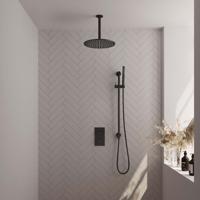 Brauer Black Carving Thermostatische Regendoucheset Inbouw - Hoofddouche 30 cm - 3 Weg - Handdouche Staaf - Doucheslang - Geintegreerde Glijstang - Mat Zwart - thumbnail