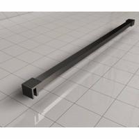 Wiesbaden Slim | profielset 200 cm + 120 cm stabilisatiestang | Incl.Glas- en muurkoppeling | Zwart mat - thumbnail