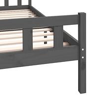 Bedframe massief hout grijs 120x200 cm - thumbnail