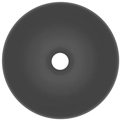 VidaXL Wastafel rond keramiek donkergrijs VidaXL Wastafel rond keramiek donkergrijs