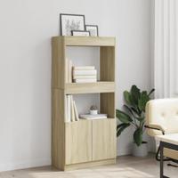 Hoge kast 63x33x140 cm bewerkt hout sonoma eikenkleurig - thumbnail
