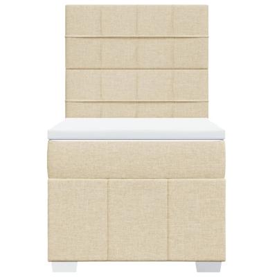 Boxspring met matras stof crèmekleurig 200x200 cm