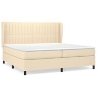 Boxspring met matras stof crèmekleurig 200x200 cm - thumbnail