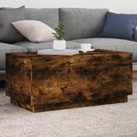 Salontafel met LED-verlichting 90x50x40 cm gerookt eikenkleurig - thumbnail