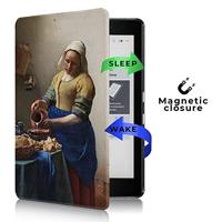 Lunso - Kobo Aura Edition 2 hoes (6 inch) - Vegan Saffiano Leren sleep cover - Vermeer Melkmeisje - thumbnail