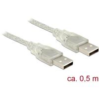Delock 83886 Kabel USB 2.0 Type-A male > USB 2.0 Type-A male 0,5 m transparant - thumbnail