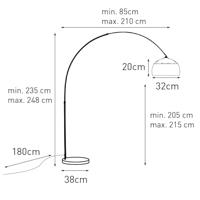 QAZQA Booglamp messing met witte marmeren voet verstelbaar - XXL - thumbnail