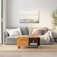 Salontafel 80x50x40 cm massief mangohout bruin en zwart - thumbnail