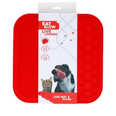 Eat Slow Live Longer Lick Mat Duo L Red - thumbnail
