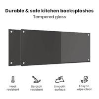 VidaXL Keuken spatscherm 2 pcs donkergrijs 100 x 40 cm gehard glas - thumbnail