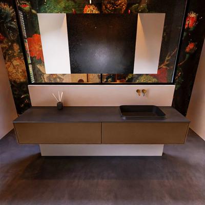 Badkamermeubelset Mondiaz Erin 200 cm met 2 Lades met RIDGE Wastafel Rechts Urban Zonder Kraangaten Greeploos Mat Rust Badkamermeubelset Mondiaz Erin 200 cm met 2 Lades met RIDGE Wastafel Rechts Urban Zonder Kraangaten Greeploos Mat Rust