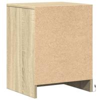 Nachtkastjes met LED-verlichting 2 st bewerkt hout sonoma eiken - thumbnail