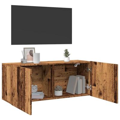 Tv-meubel wandgemonteerd 100x30x41 cm oud houtkleurig Tv-meubel wandgemonteerd 100x30x41 cm oud houtkleurig