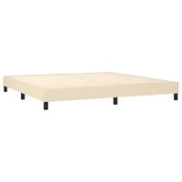 Boxspring met matras stof crèmekleurig 200x200 cm - thumbnail