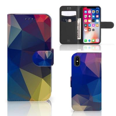 Apple iPhone X | Xs | Book Case | Polygon Dark