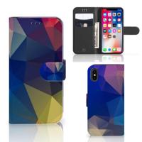 Apple iPhone X | Xs | Book Case | Polygon Dark - thumbnail
