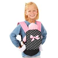 Poppendrager deluxe - zwart/roze - thumbnail