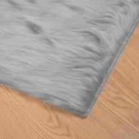 VidaXL Nep schapenvacht tapijt tafalla grijs 120 x 120 cm polyester - thumbnail