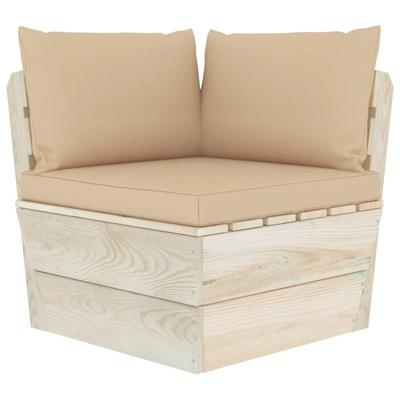Bankkussens pallet 3 st stof beige Bankkussens pallet 3 st stof beige