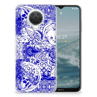 Silicone Back Case Nokia G20 | G10 Angel Skull Blauw Silicone Back Case Nokia G20 | G10 Angel Skull Blauw