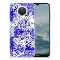 Silicone Back Case Nokia G20 | G10 Angel Skull Blauw - thumbnail