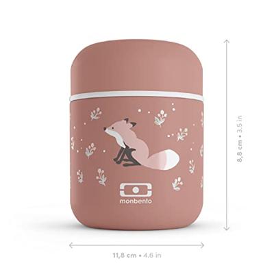 Kleine geïsoleerde lunchbox - MONBENTO - Luchtdichte lunchbox - Houdt eten tot 5 uur warm/vers - MB Capsule Fox Kleine geïsoleerde lunchbox - MONBENTO - Luchtdichte lunchbox - Houdt eten tot 5 uur warm/vers - MB Capsule Fox