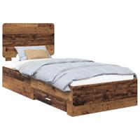 Bedframe met hoofdeinde Oudhout 100 x 200 cm Bewerkt hout - thumbnail