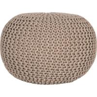 LABEL51 Poef 'Knitted', 50 x 35cm, kleur Beige - thumbnail