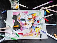 STABILO Pen 68 brush, premium brush viltstift, aarde groen, per stuk - thumbnail