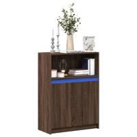 Dressoir met LED 72x34x100 cm bewerkt hout bruin eikenkleur - thumbnail