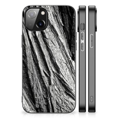 Houten Print Telefoonhoesje Apple iPhone 13 | iPhone 14 Boomschors Grijs