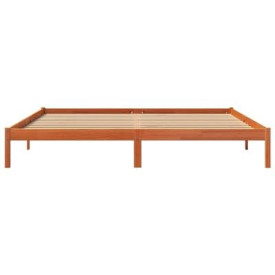 Bedframe zonder matras massief grenenhout wasbruin 200x200 cm