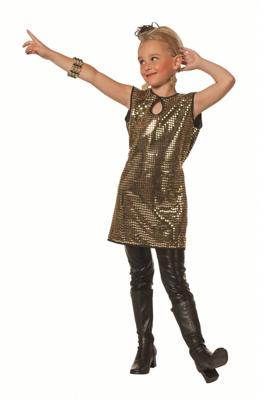 Paillettenjurkje Patty kind goud