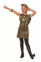 Paillettenjurkje Patty kind goud - thumbnail