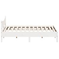 Bedframe zonder matras massief grenenhout wit 200x200 cm - thumbnail